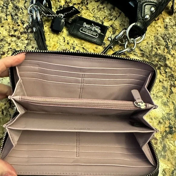 COACH ❤️ MADISON CROC EMBOSSED PATENT LEATHER ~LIMITED EDITION~ Bag & Wallet Set - Picture 15 of 15